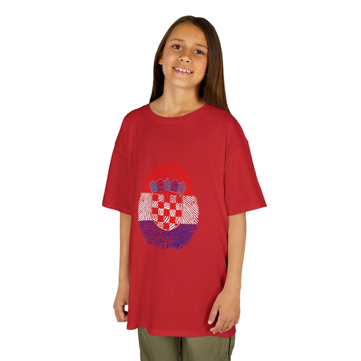 CROATIA Fingerprint flag Soccer World Cup Fan T-Shirt (KIDS - UNISEX)