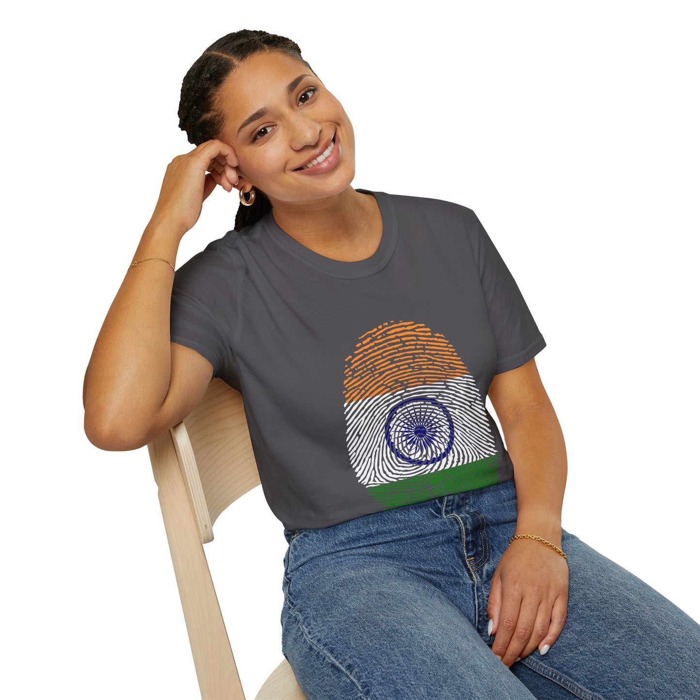 INDIA Fingerprint flag Soccer World Cup Fan T-Shirt (WOMEN)