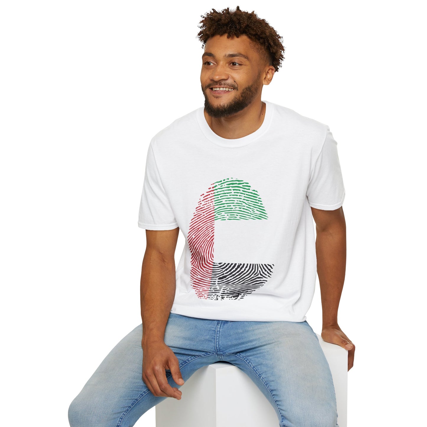 UAE Fingerprint flag Soccer World Cup Fan T-Shirt (MEN)