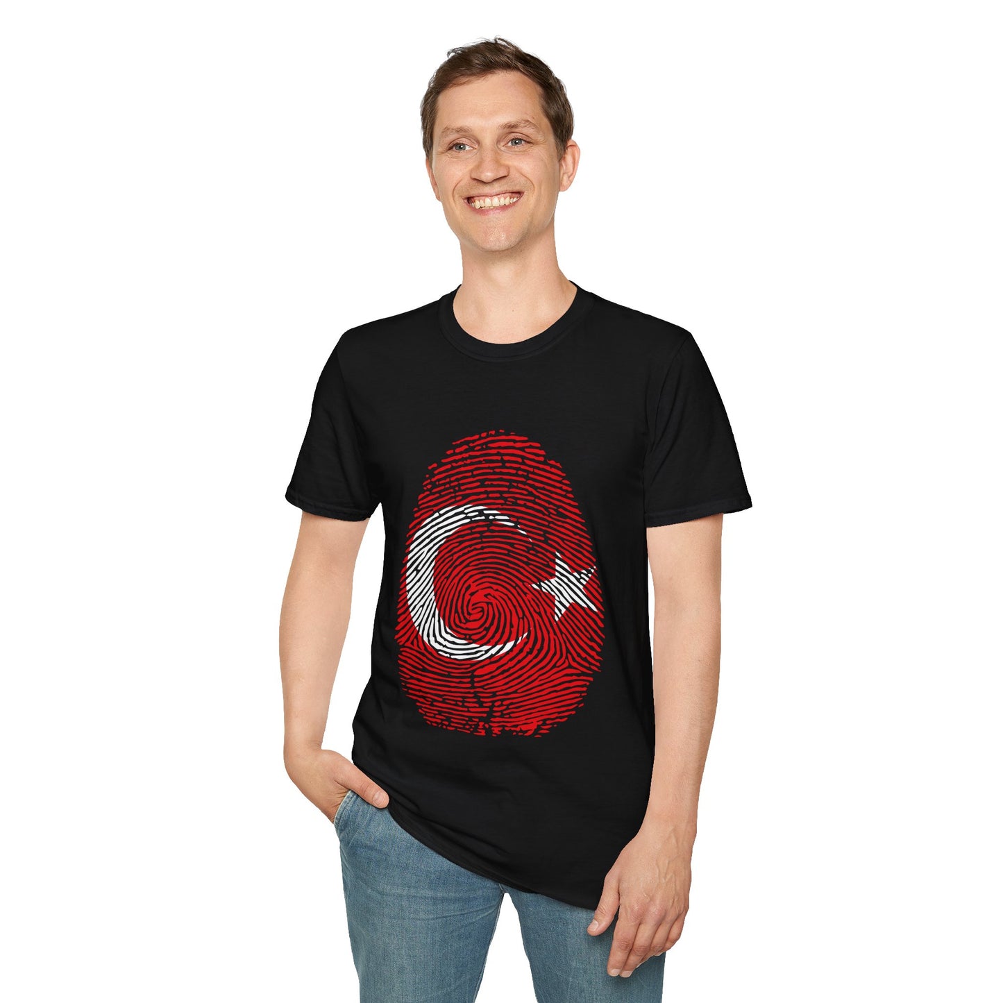 TURKIYE Fingerprint flag Soccer World Cup Fan T-Shirt (MEN)