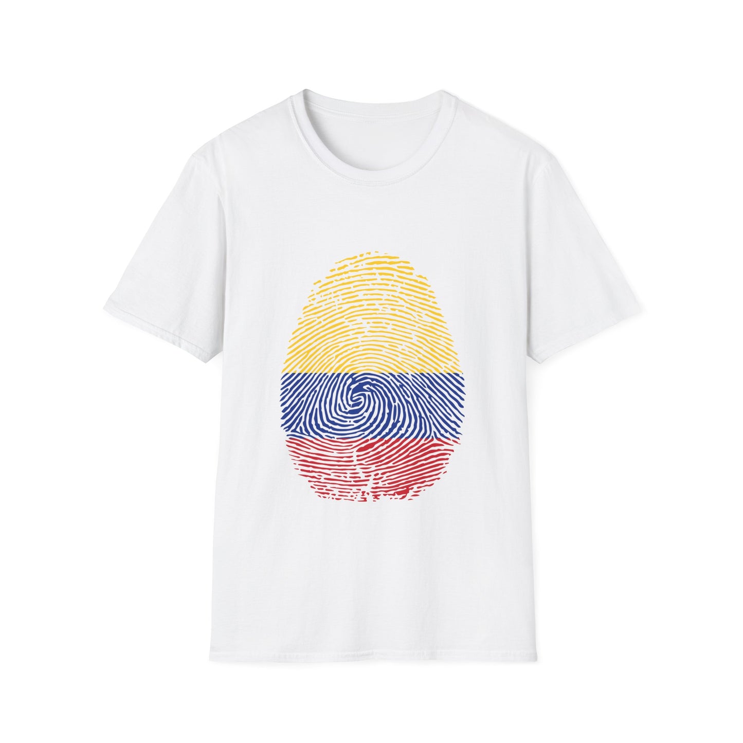 COLOMBIA Fingerprint flag Soccer World Cup Fan T-Shirt (MEN)