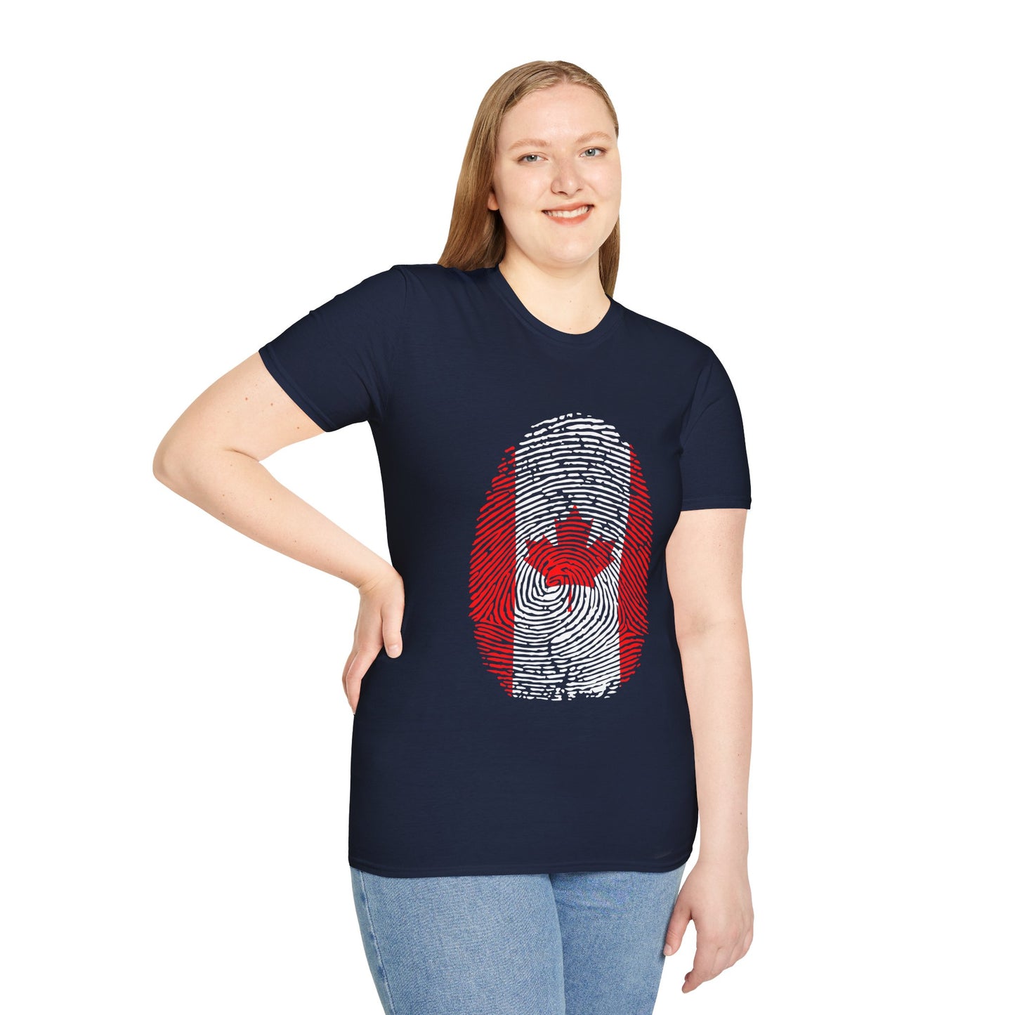 CANADA Fingerprint flag Soccer World Cup Fan T-Shirt (WOMEN)
