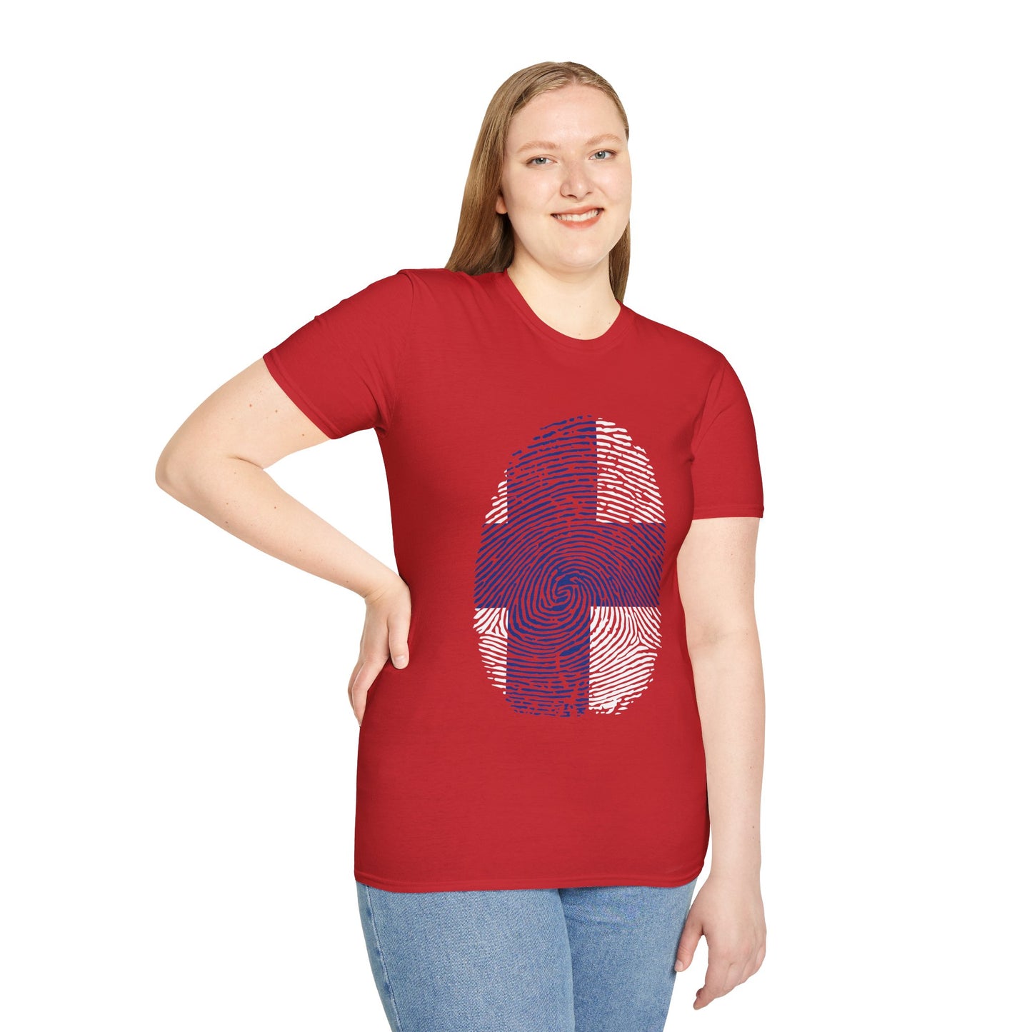 FINLAND Fingerprint flag Soccer World Cup Fan T-Shirt (WOMEN)