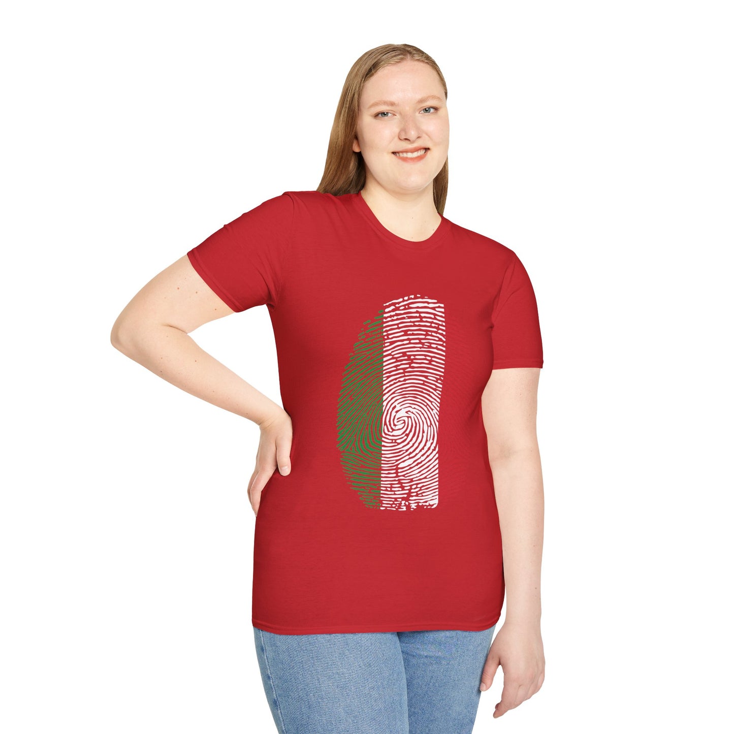 ITALY Fingerprint flag Soccer World Cup Fan T-Shirt (WOMEN)