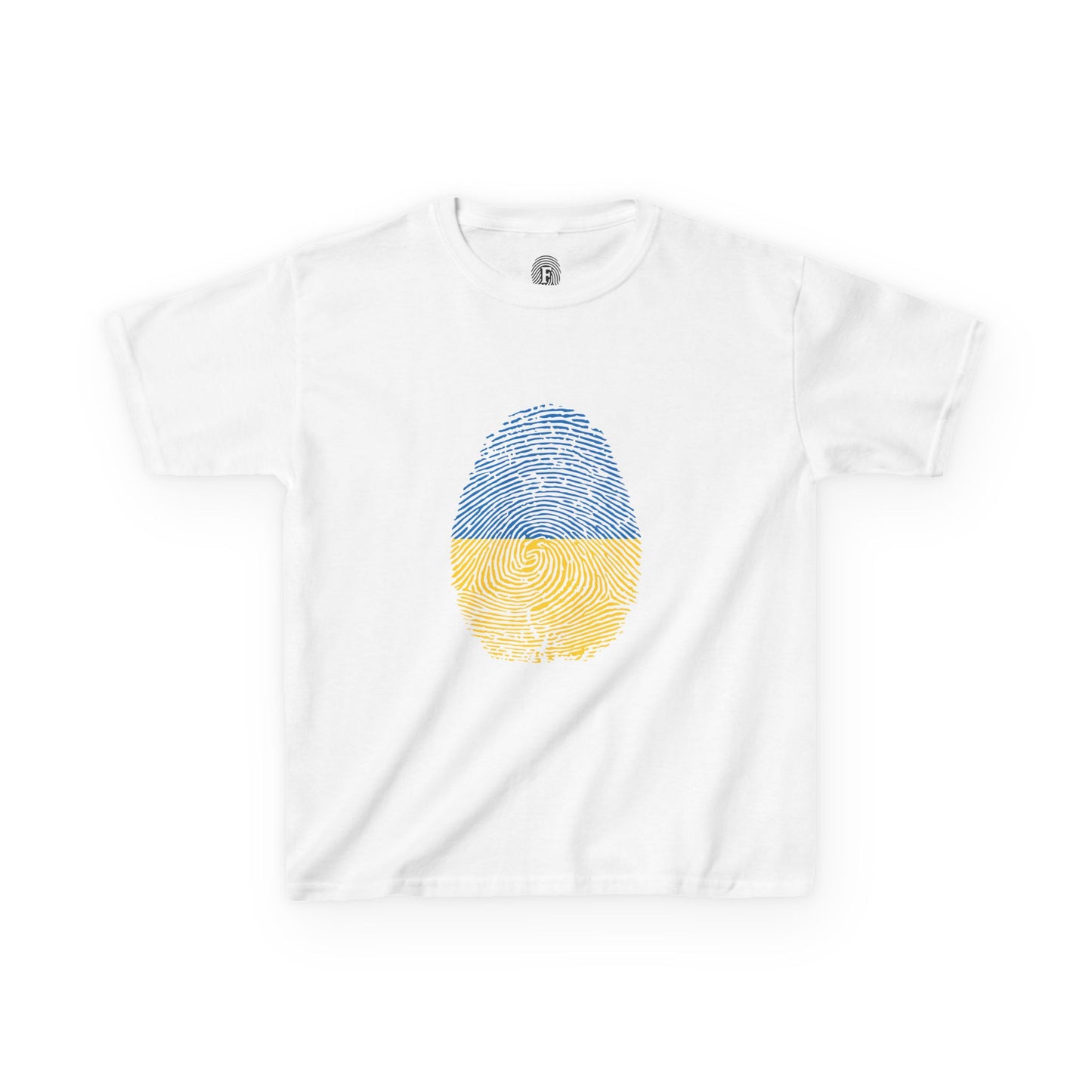 UKRAINE Fingerprint flag Soccer World Cup Fan T-Shirt (KIDS - UNISEX)