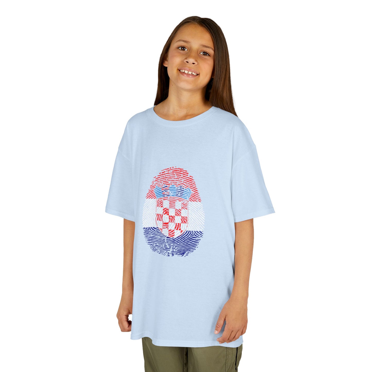 CROATIA Fingerprint flag Soccer World Cup Fan T-Shirt (KIDS - UNISEX)