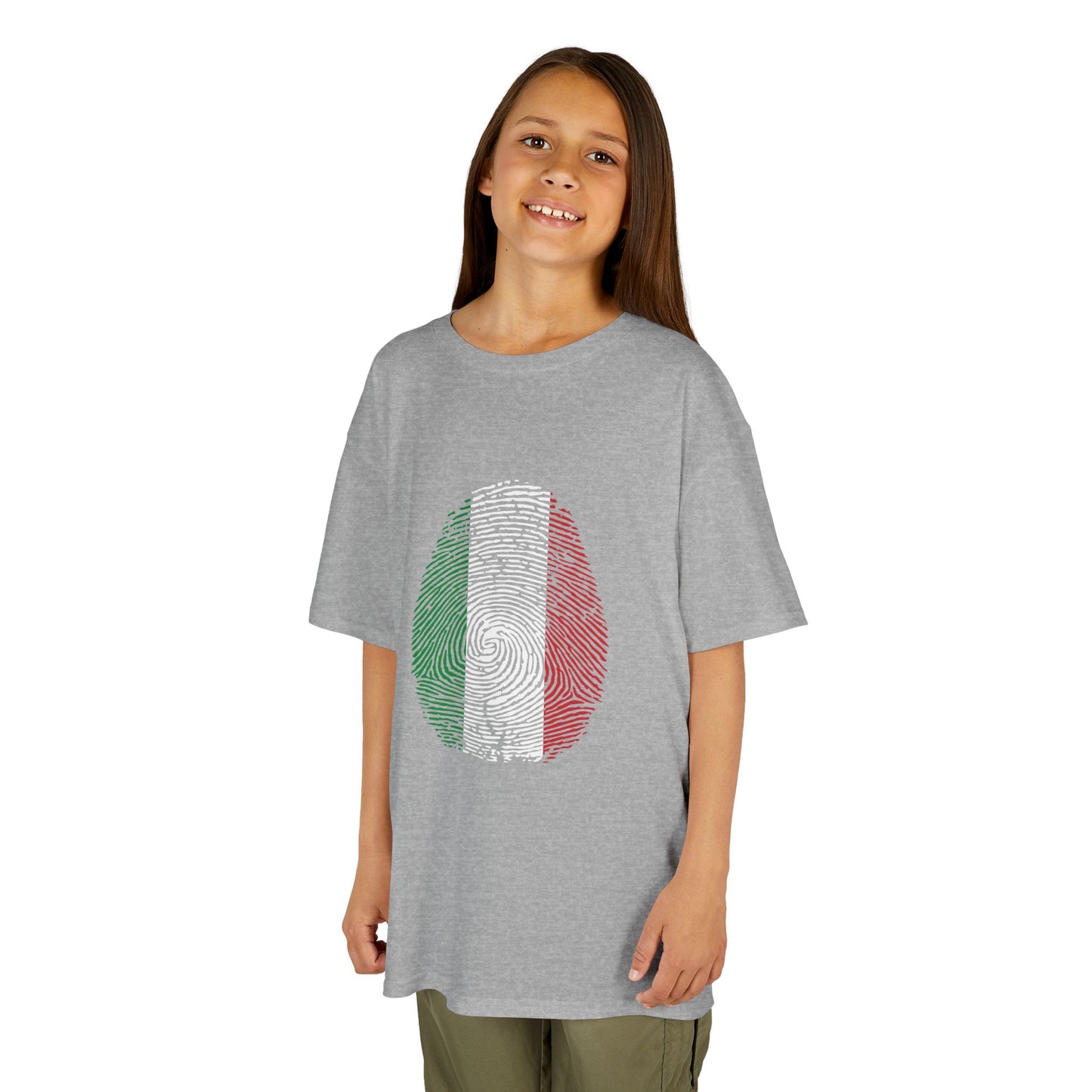 ITALY Fingerprint flag Soccer World Cup Fan T-Shirt (KIDS - UNISEX)