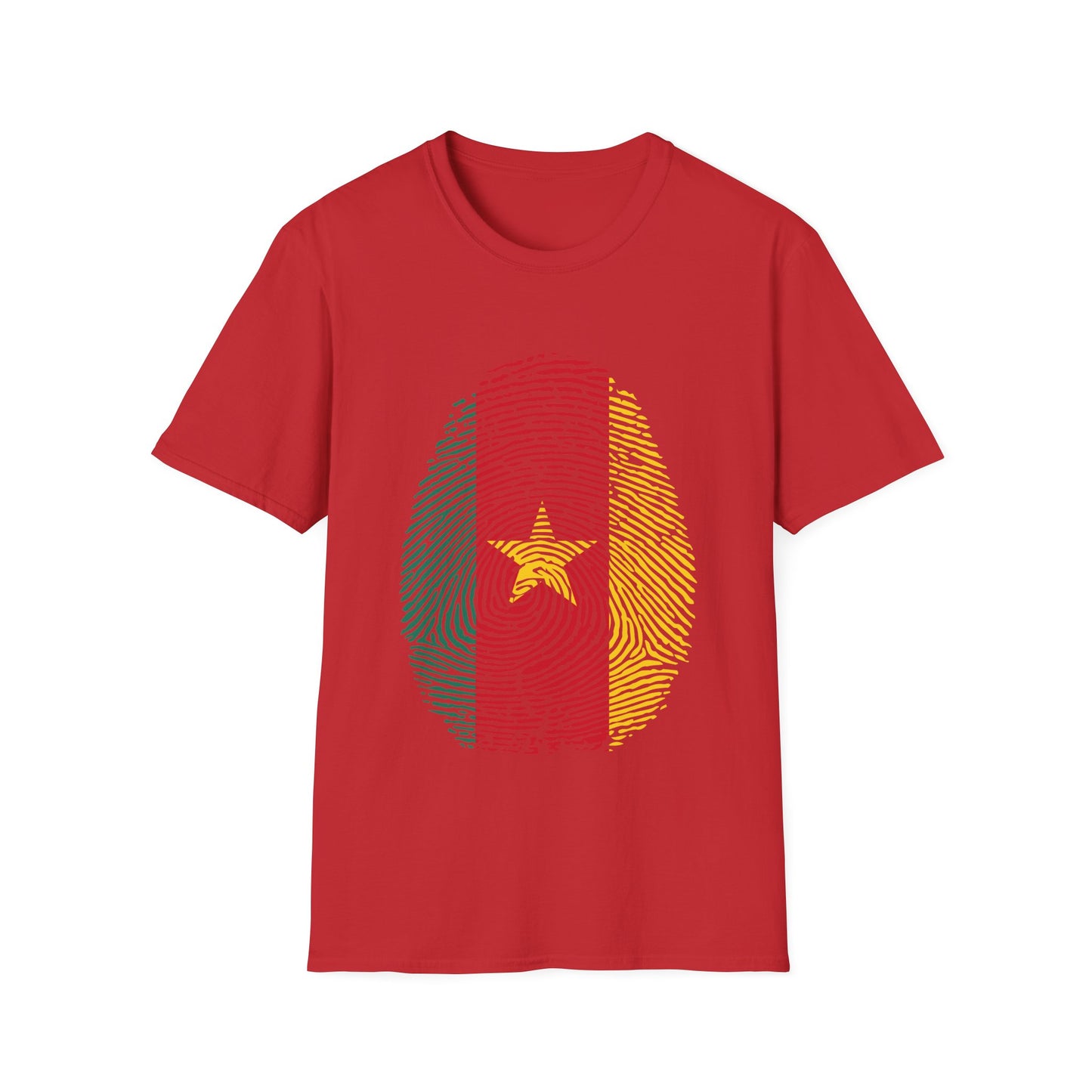 CAMEROON Fingerprint flag Soccer World Cup Fan T-Shirt (WOMEN)