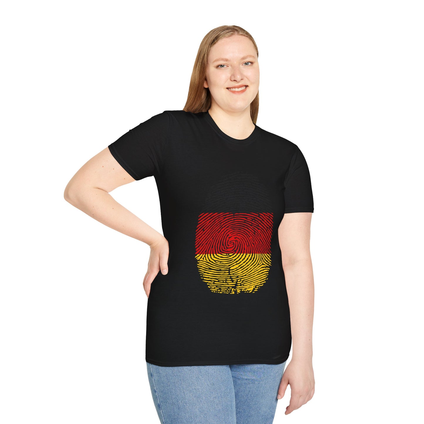 GERMANY Fingerprint flag Soccer World Cup Fan T-Shirt (WOMEN)