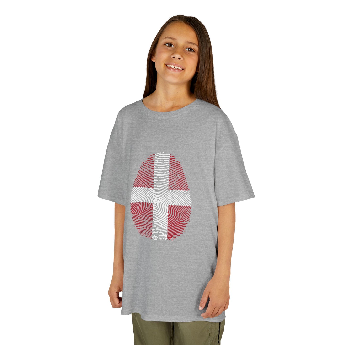 DENMARK Fingerprint flag Soccer World Cup Fan T-Shirt (KIDS - UNISEX)