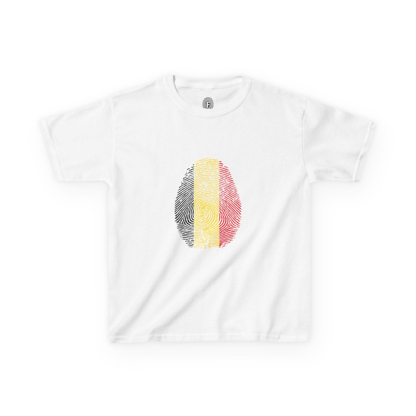 BELGIUM Fingerprint flag Soccer World Cup Fan T-Shirt (KIDS - UNISEX)