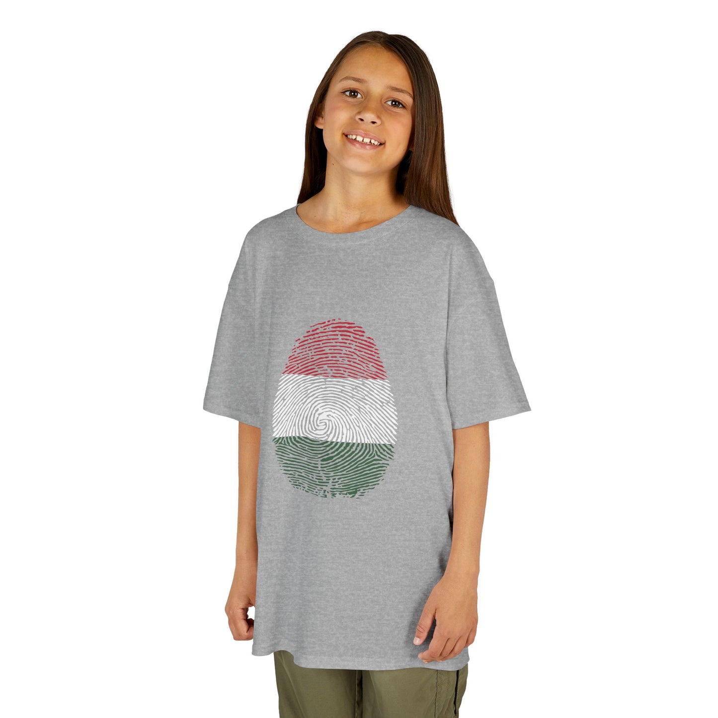 HUNGARY Fingerprint flag Soccer World Cup Fan T-Shirt (KIDS - UNISEX)
