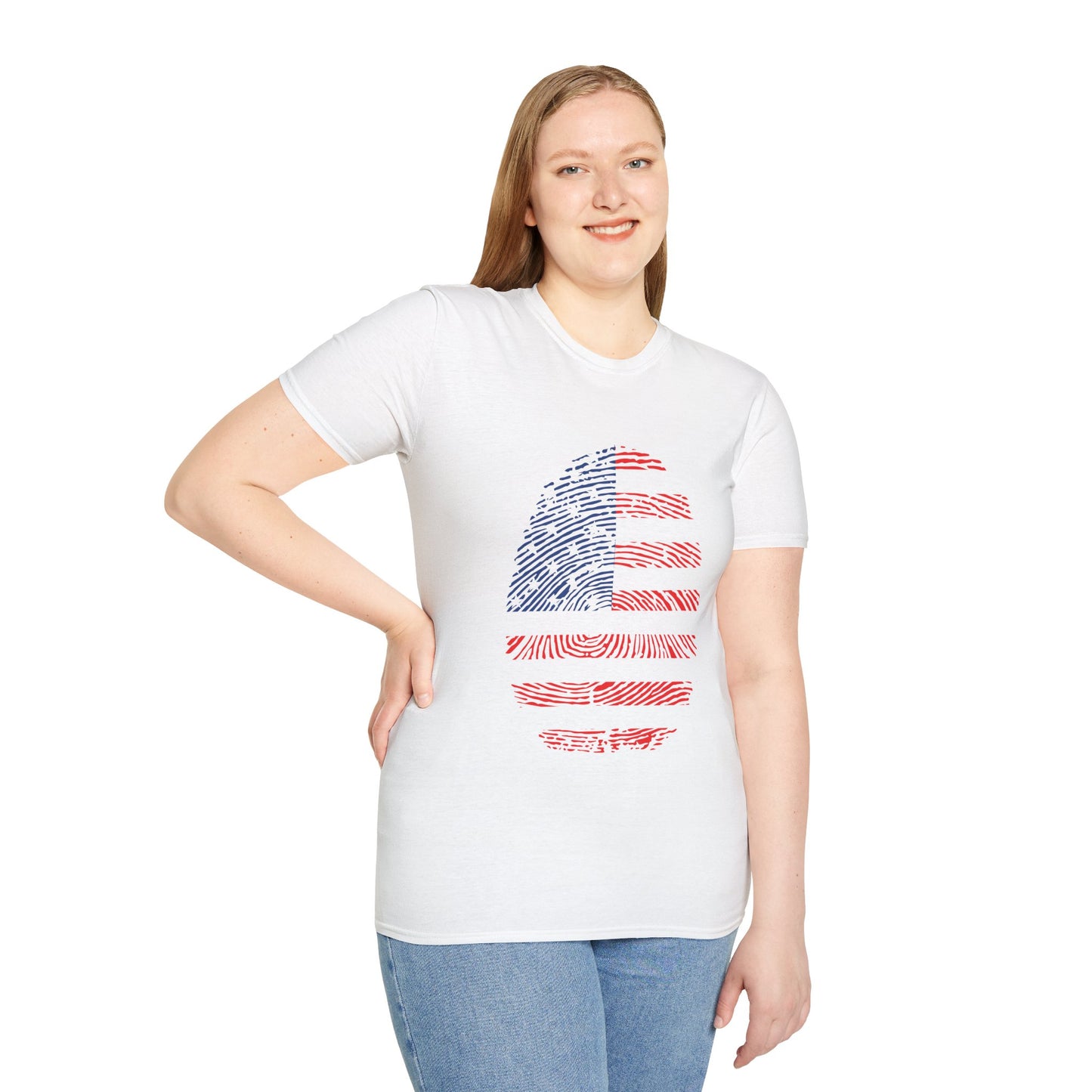 USA Fingerprint flag Soccer World Cup Fan T-Shirt (WOMEN)