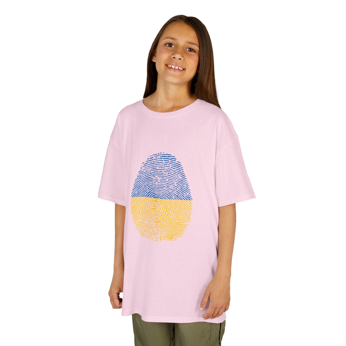 UKRAINE Fingerprint flag Soccer World Cup Fan T-Shirt (KIDS - UNISEX)
