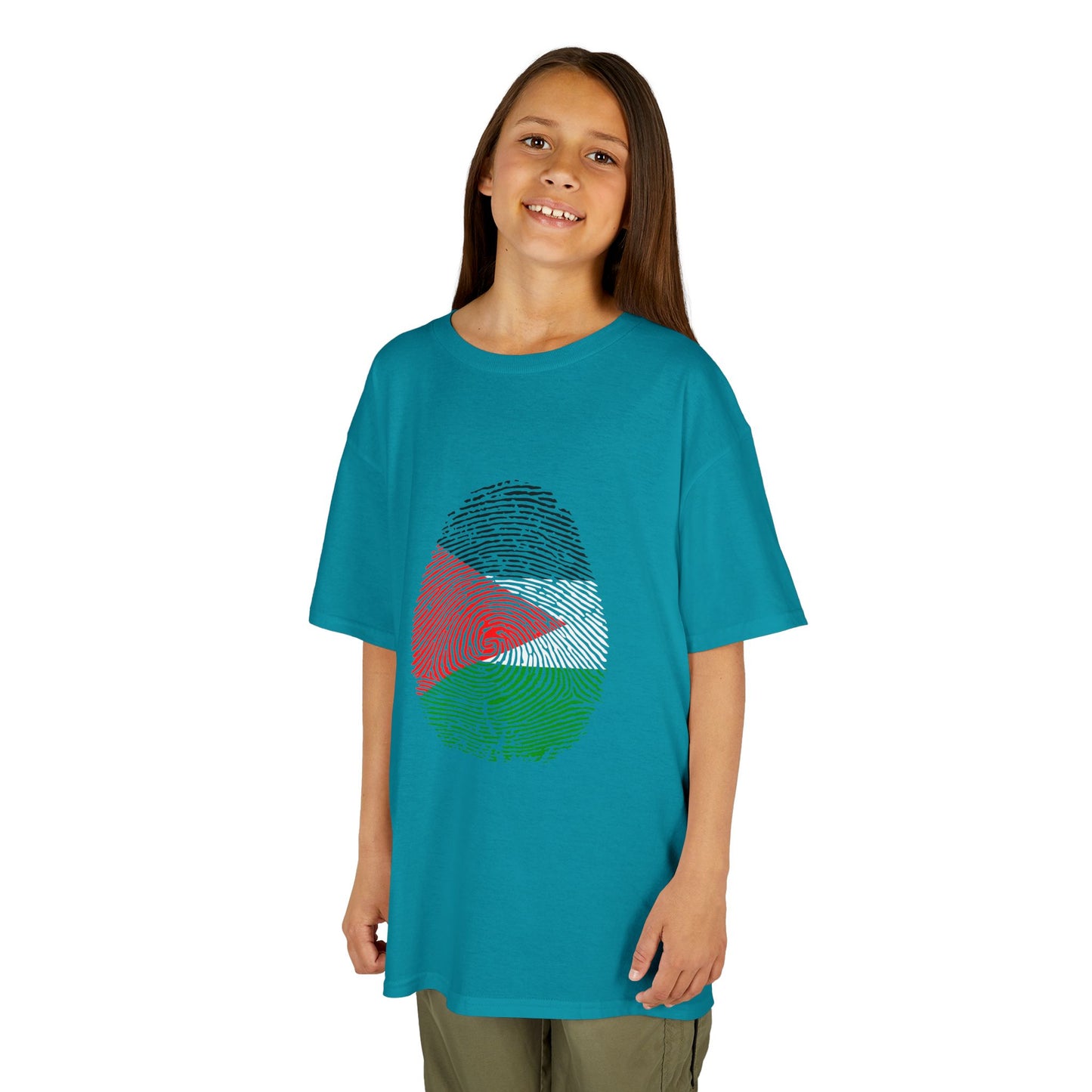 PALESTINE Fingerprint flag Soccer World Cup Fan T-Shirt (KIDS - UNISEX)