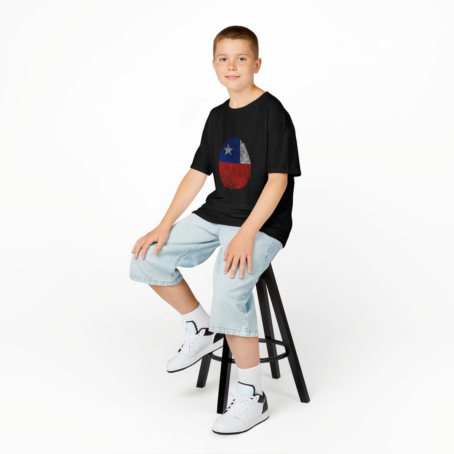 CHILE Fingerprint flag Soccer World Cup Fan T-Shirt (KIDS - UNISEX)