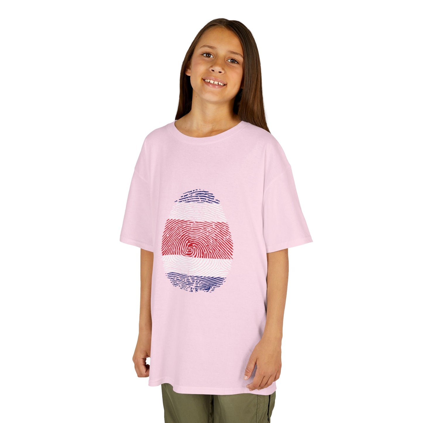COSTA RICA Fingerprint flag Soccer World Cup Fan T-Shirt (KIDS - UNISEX)