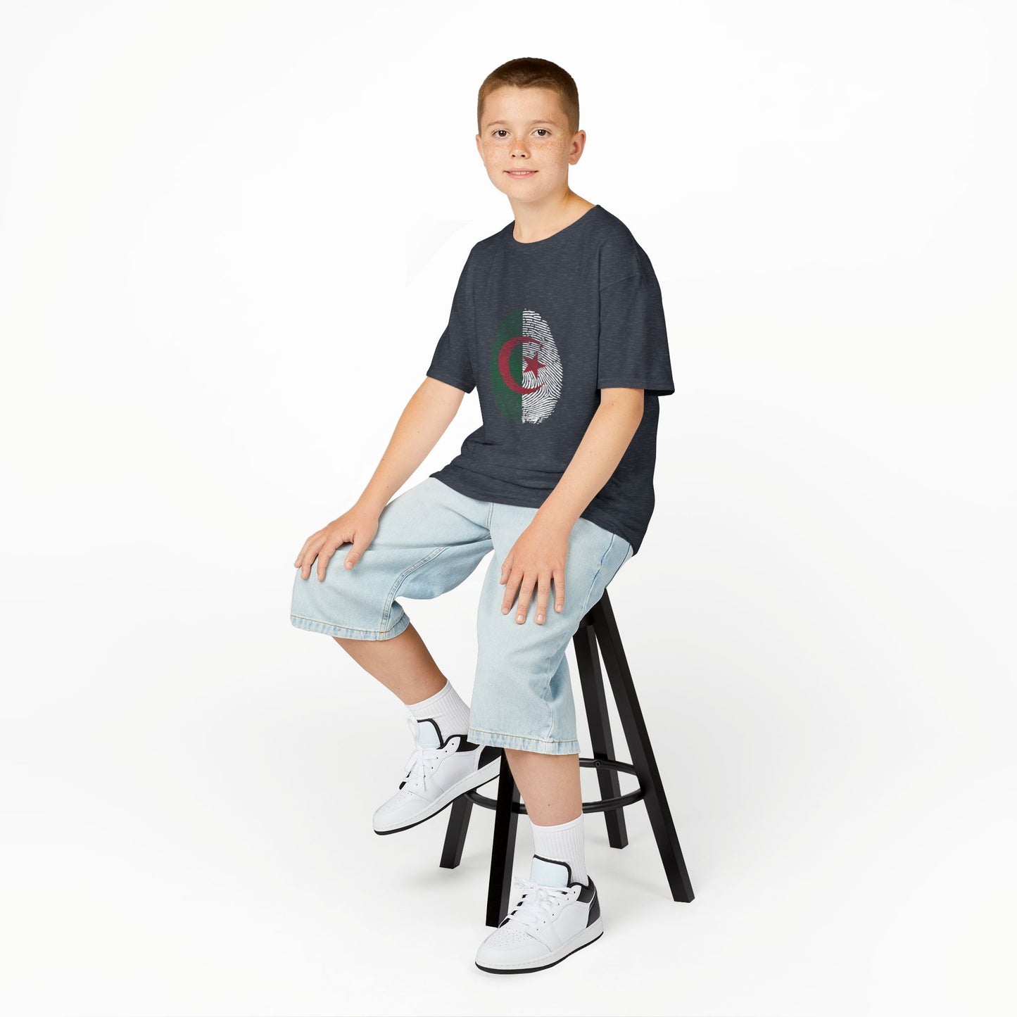 ALGERIA Fingerprint flag Soccer World Cup Fan T-Shirt (KIDS - UNISEX)