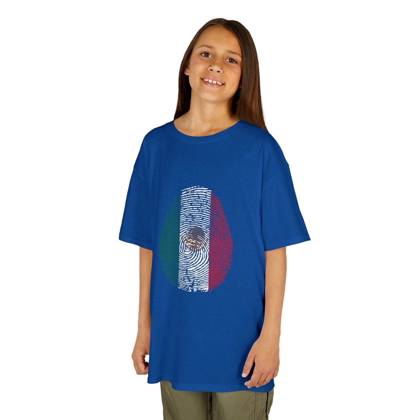 MEXICO Fingerprint flag Soccer World Cup Fan T-Shirt (KIDS - UNISEX)