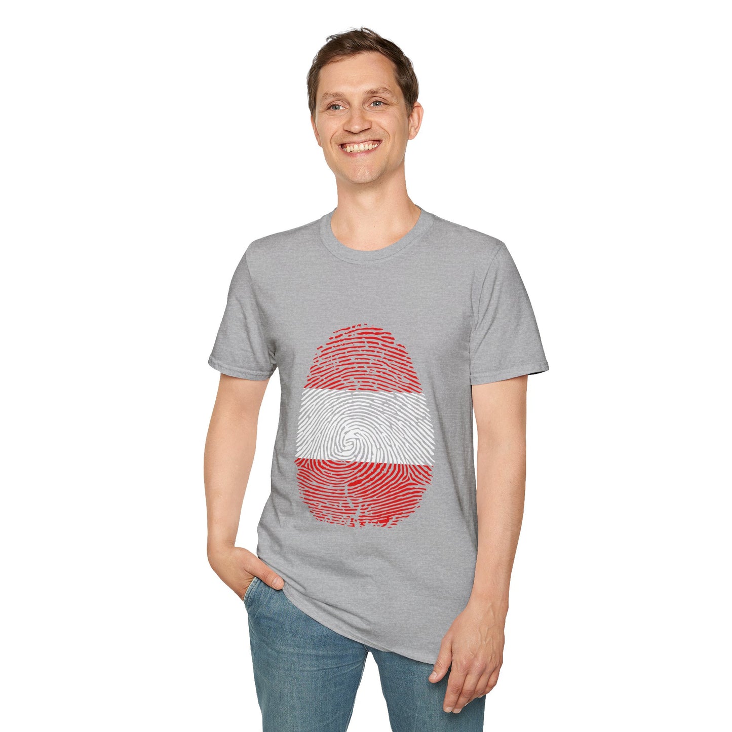 AUSTRIA Fingerprint flag Soccer World Cup Fan T-Shirt (MEN)