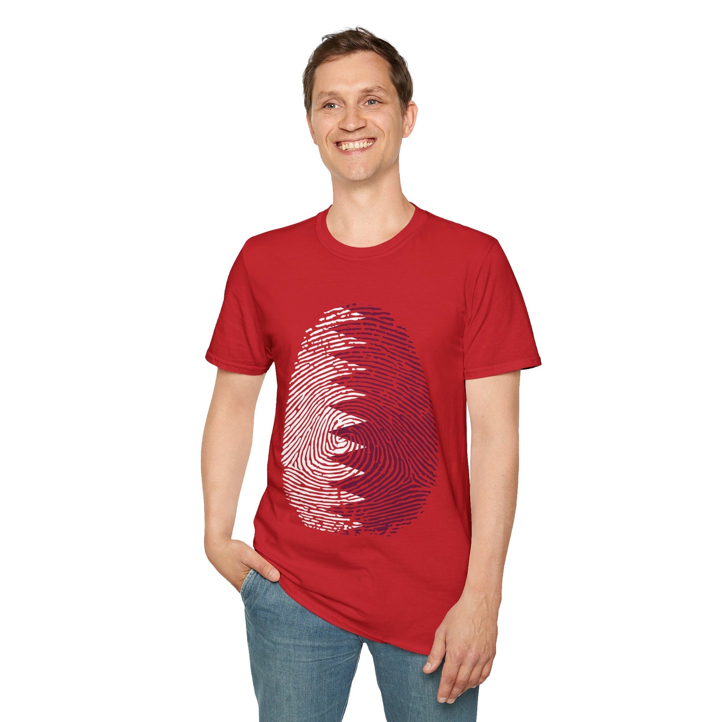 QATAR Fingerprint flag Soccer World Cup Fan T-Shirt (MEN)