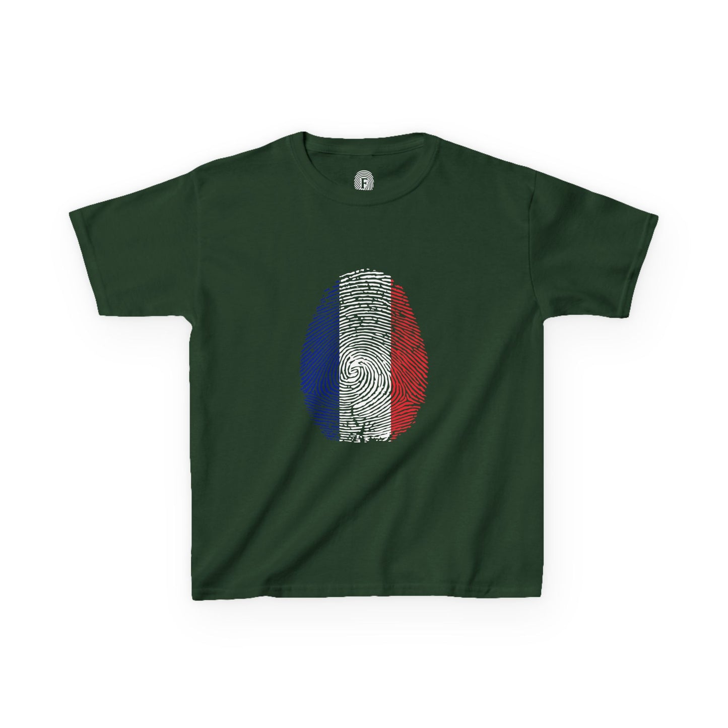 FRANCE Fingerprint flag Soccer World Cup Fan T-Shirt (KIDS - UNISEX)