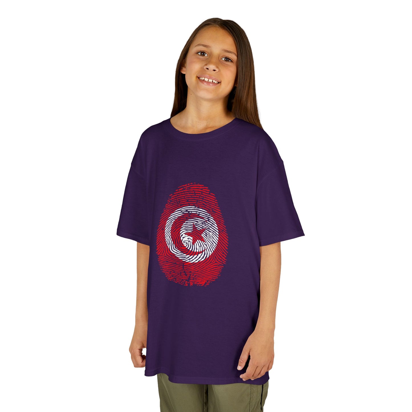 TUNISIA Fingerprint flag Soccer World Cup Fan T-Shirt (KIDS - UNISEX)