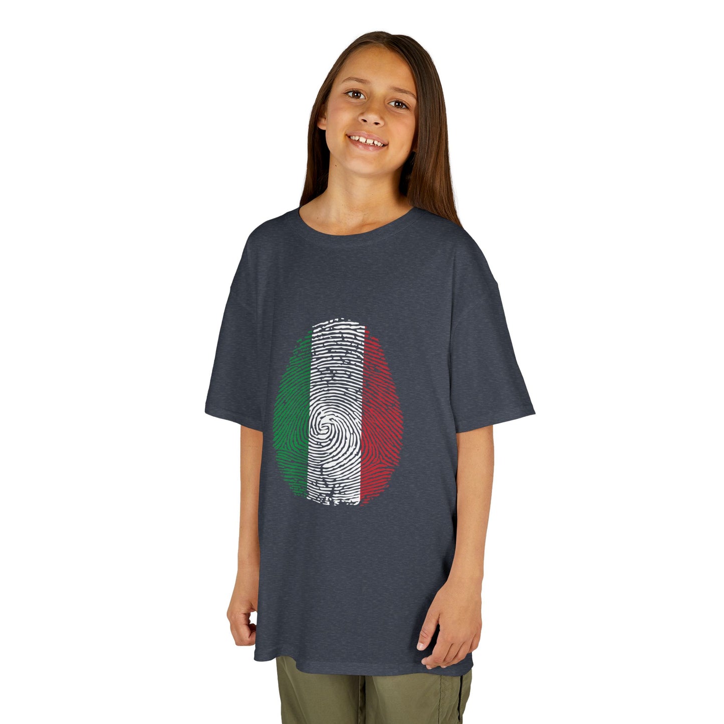 ITALY Fingerprint flag Soccer World Cup Fan T-Shirt (KIDS - UNISEX)