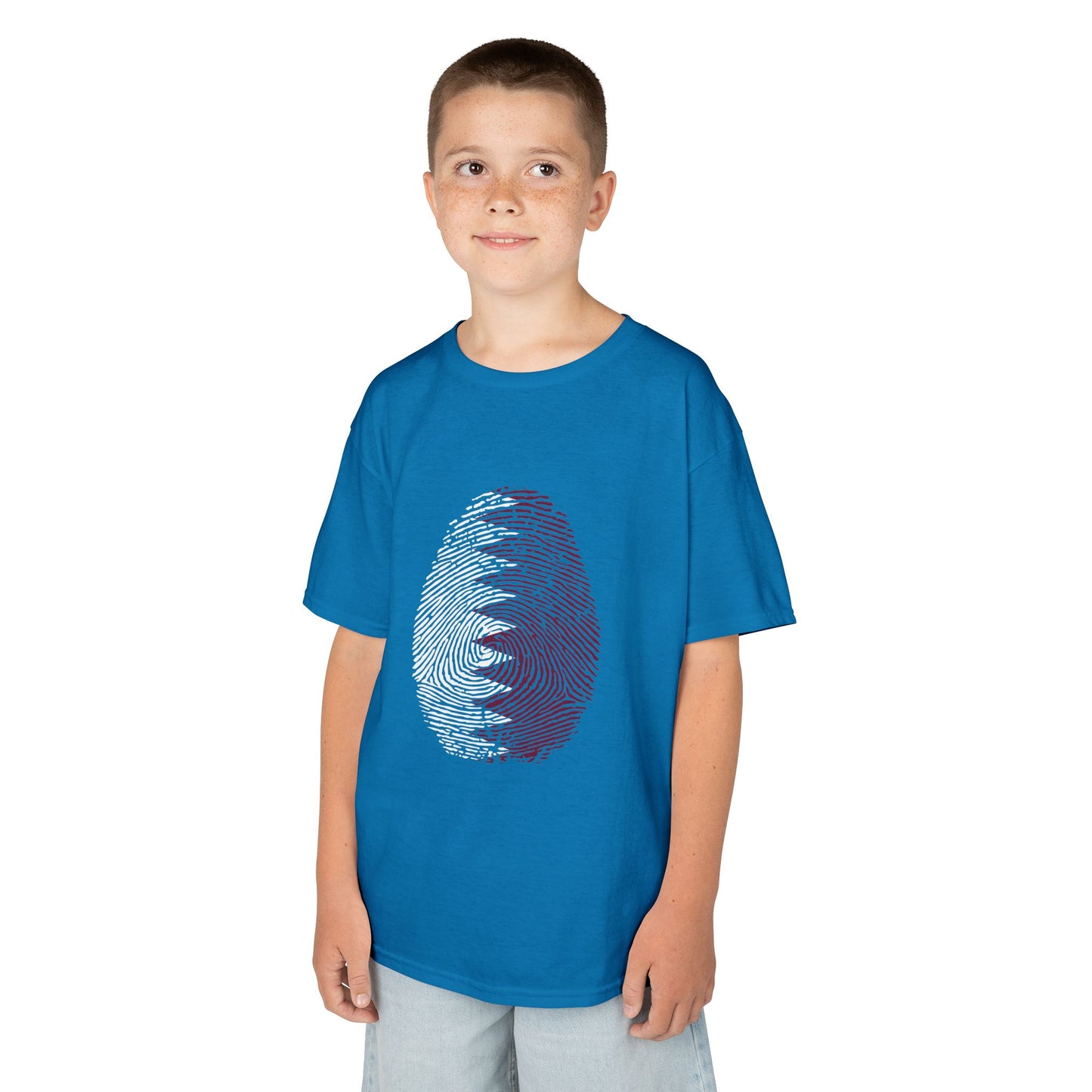 QATAR Fingerprint flag Soccer World Cup Fan T-Shirt (KIDS - UNISEX)