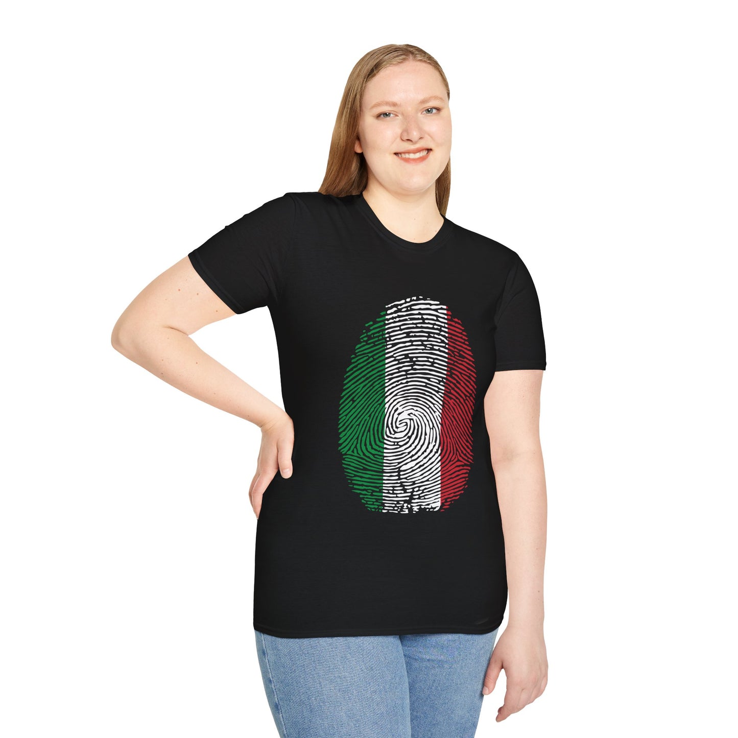 ITALY Fingerprint flag Soccer World Cup Fan T-Shirt (WOMEN)