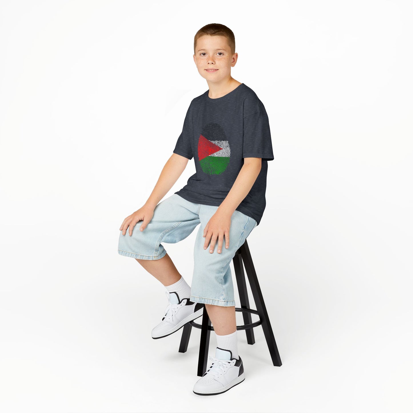 PALESTINE Fingerprint flag Soccer World Cup Fan T-Shirt (KIDS - UNISEX)