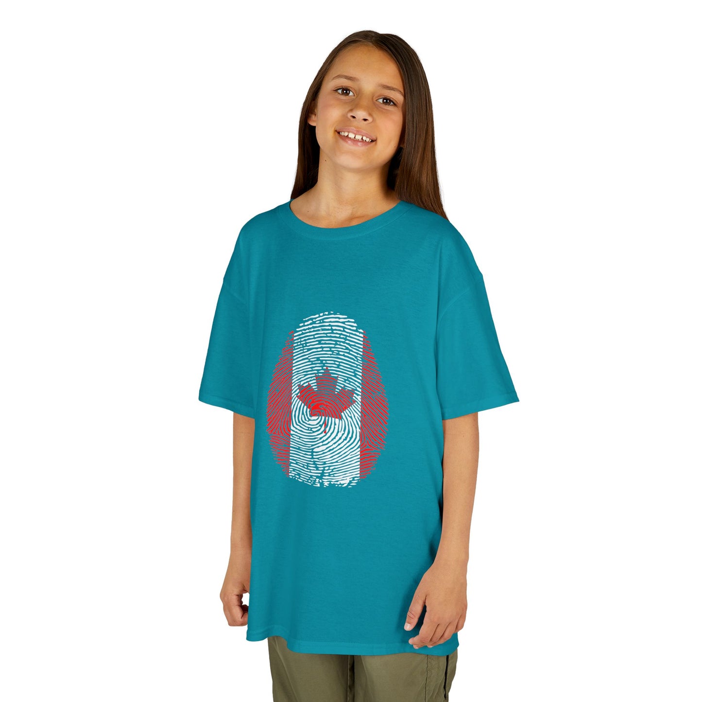 CANADA Fingerprint flag Soccer World Cup Fan T-Shirt (KIDS - UNISEX)
