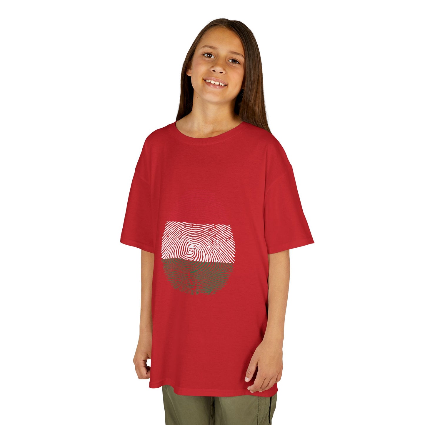 HUNGARY Fingerprint flag Soccer World Cup Fan T-Shirt (KIDS - UNISEX)