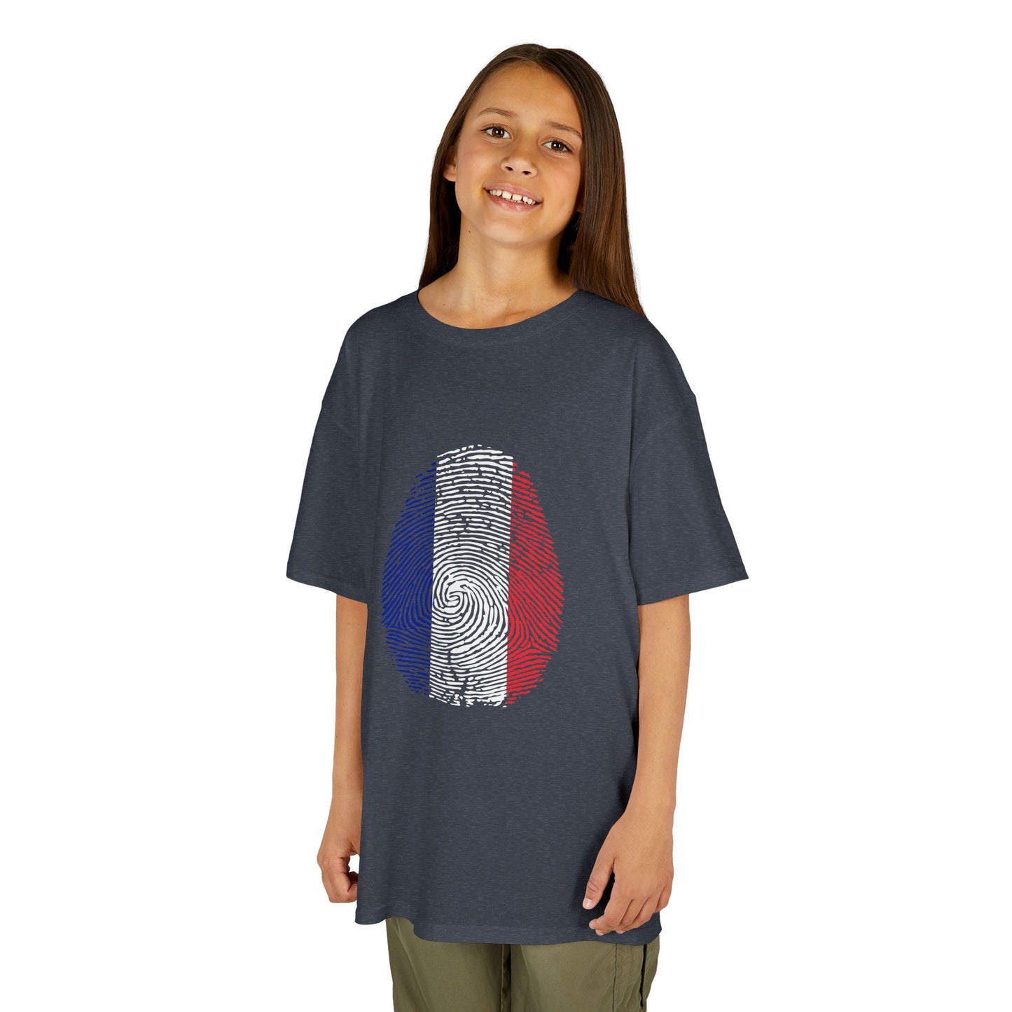 FRANCE Fingerprint flag Soccer World Cup Fan T-Shirt (KIDS - UNISEX)