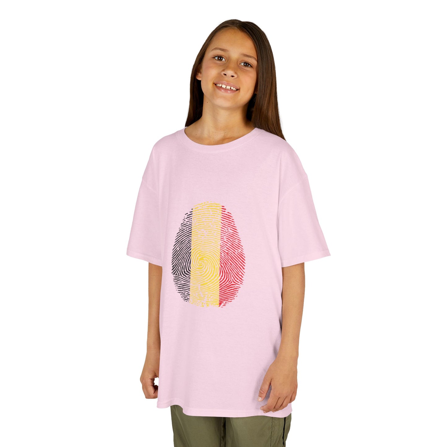 BELGIUM Fingerprint flag Soccer World Cup Fan T-Shirt (KIDS - UNISEX)