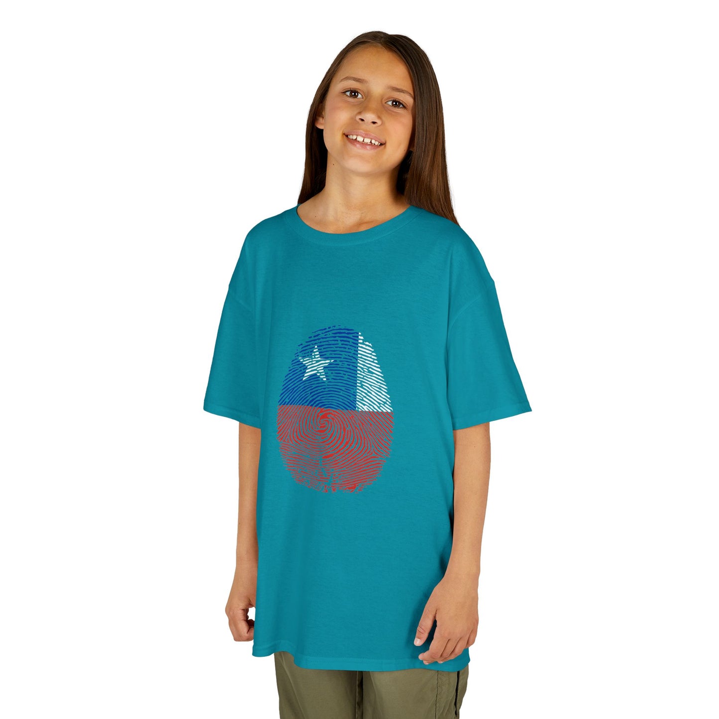 CHILE Fingerprint flag Soccer World Cup Fan T-Shirt (KIDS - UNISEX)