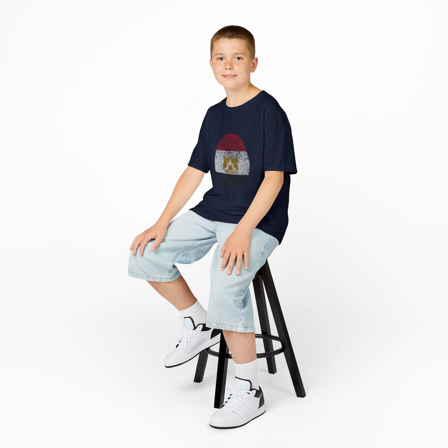 EGYPT Fingerprint flag Soccer World Cup Fan T-Shirt (KIDS - UNISEX)