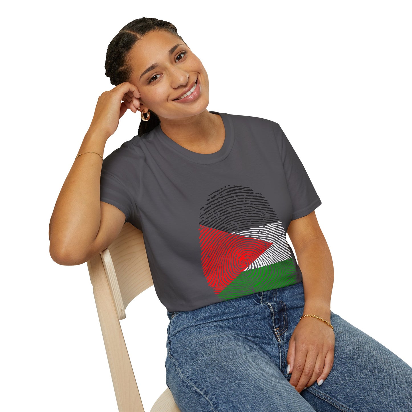 PALESTINE Fingerprint flag Soccer World Cup Fan T-Shirt (WOMEN)