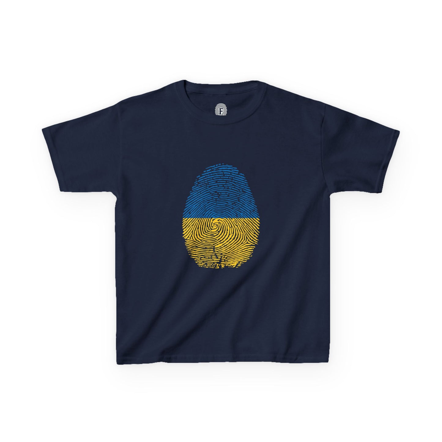 UKRAINE Fingerprint flag Soccer World Cup Fan T-Shirt (KIDS - UNISEX)
