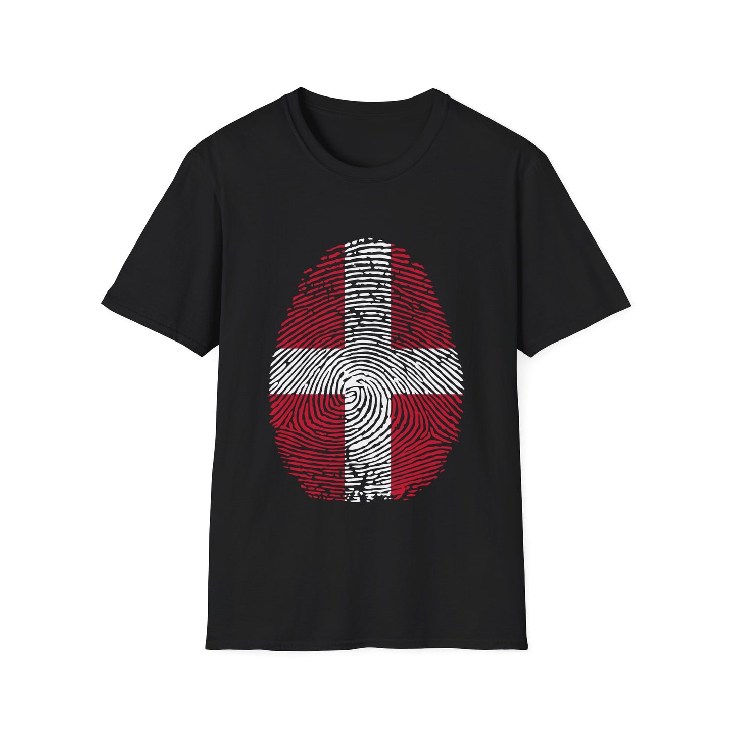 DENMARK Fingerprint flag Soccer World Cup Fan T-Shirt (MEN)