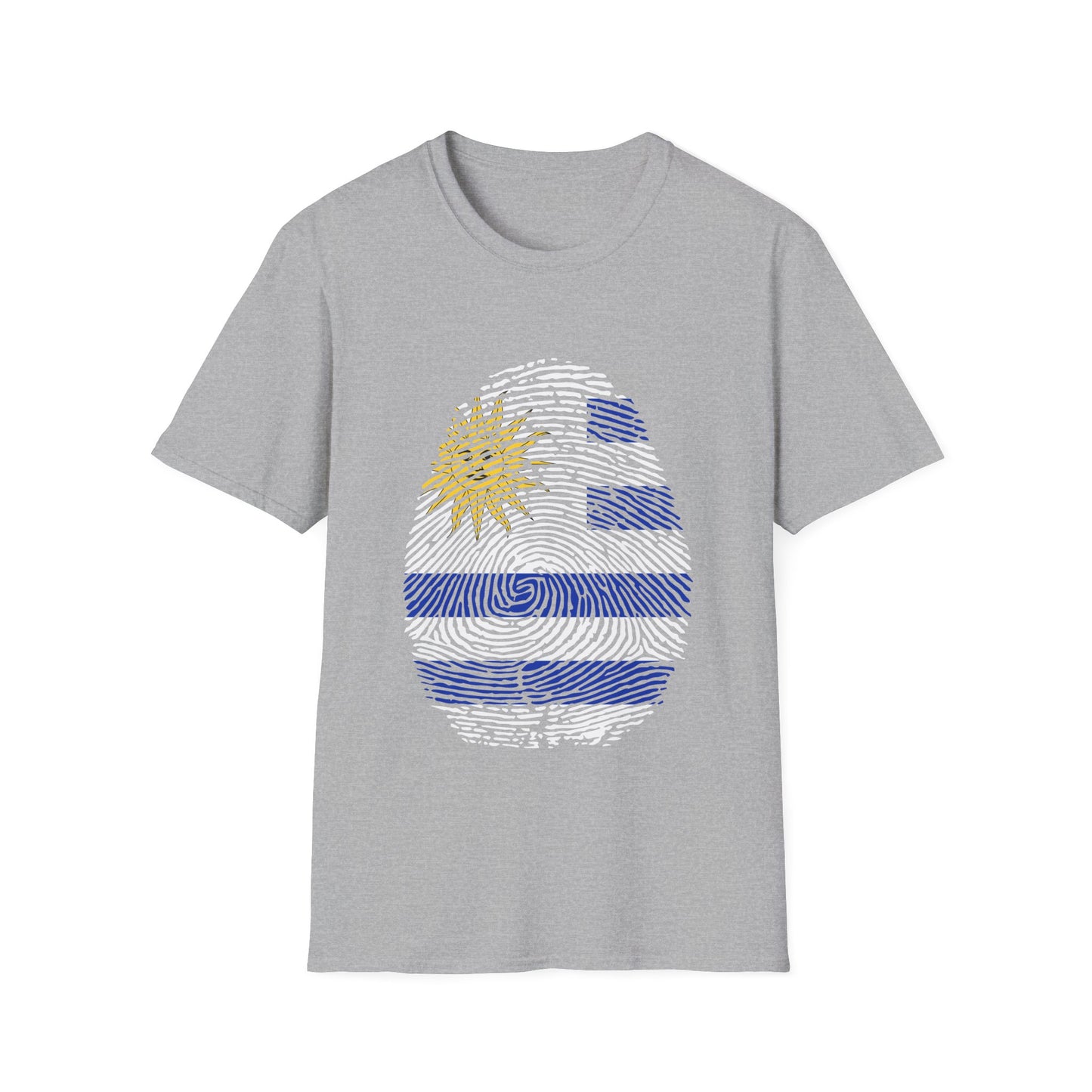 URUGUAY Fingerprint flag Soccer World Cup Fan T-Shirt (WOMEN)