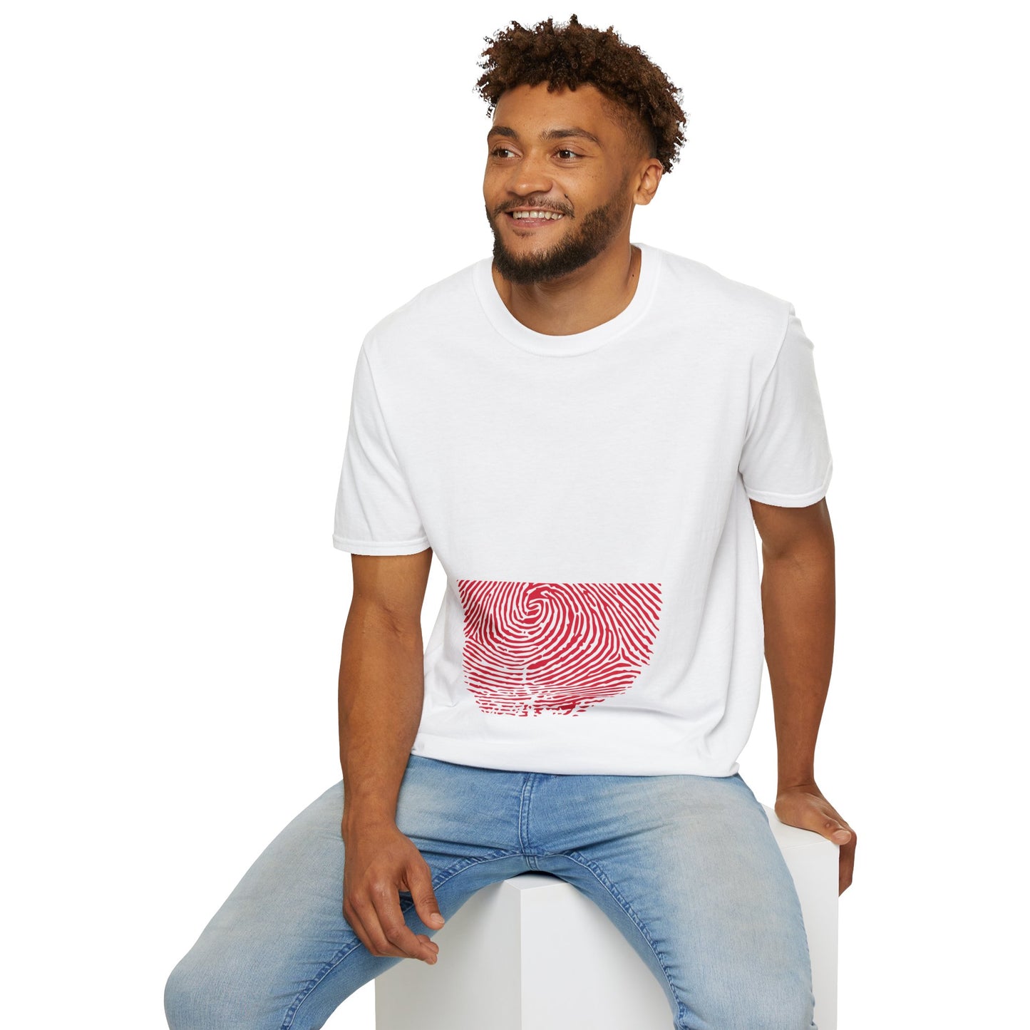 POLAND Fingerprint flag Soccer World Cup Fan T-Shirt (MEN)