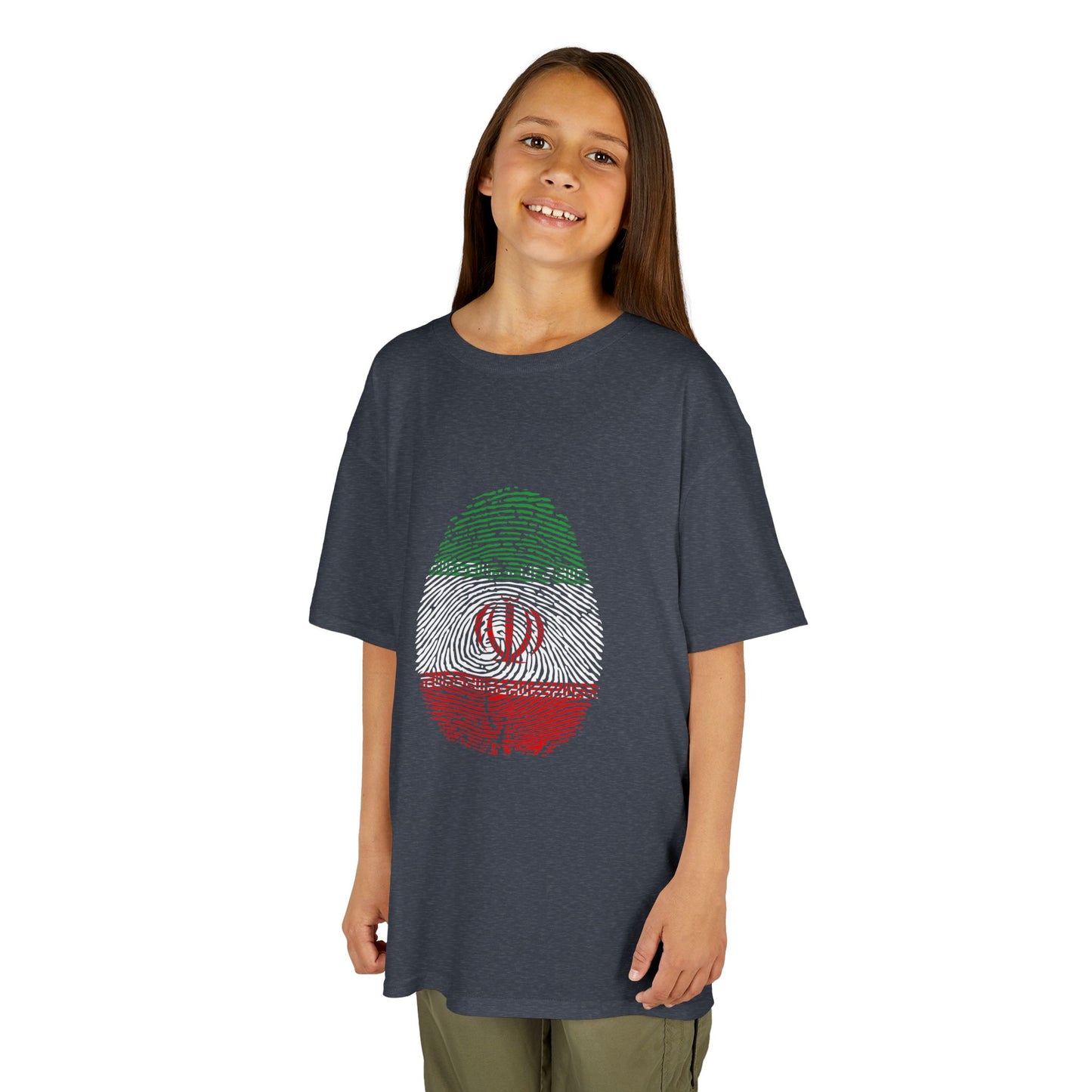 IRAN (I.R) Fingerprint flag Soccer World Cup Fan T-Shirt (KIDS - UNISEX)