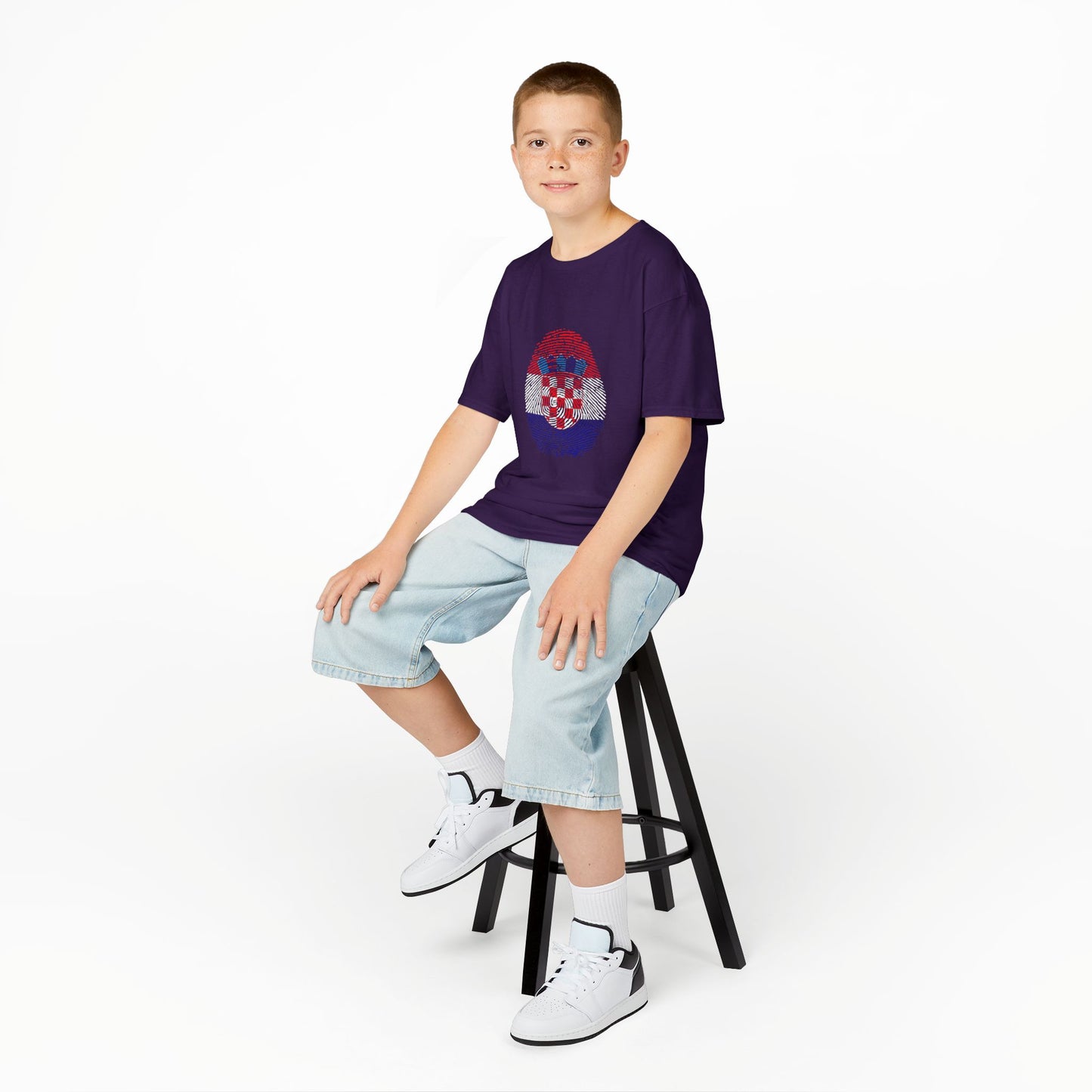 CROATIA Fingerprint flag Soccer World Cup Fan T-Shirt (KIDS - UNISEX)