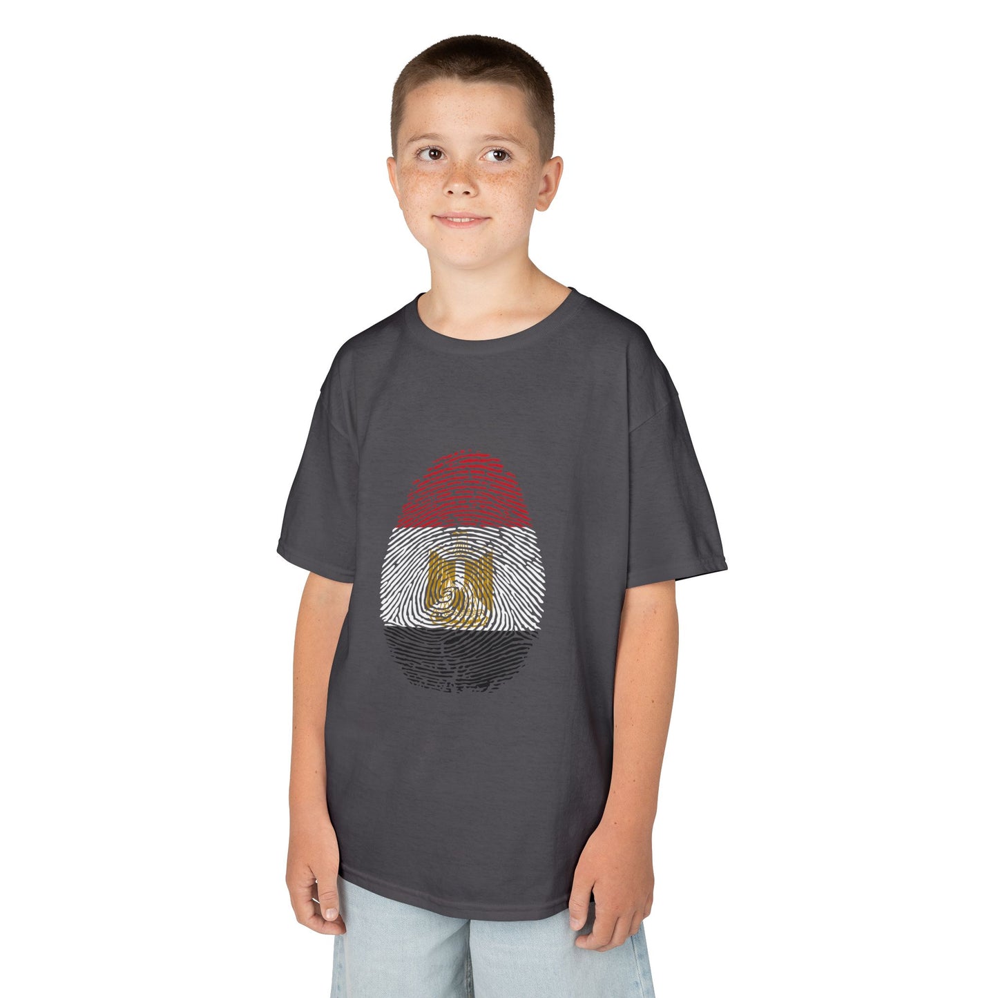 EGYPT Fingerprint flag Soccer World Cup Fan T-Shirt (KIDS - UNISEX)