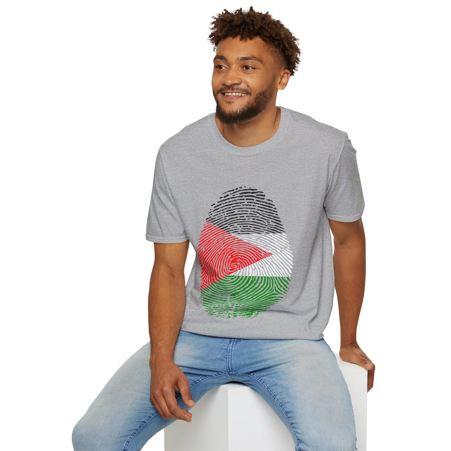 PALESTINE Fingerprint flag Soccer World Cup Fan T-Shirt (MEN)