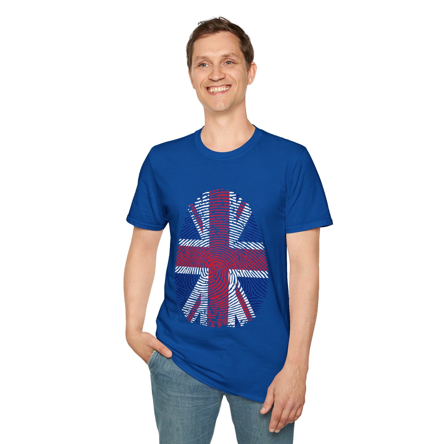 UK Fingerprint flag Soccer World Cup Fan T-Shirt (MEN)