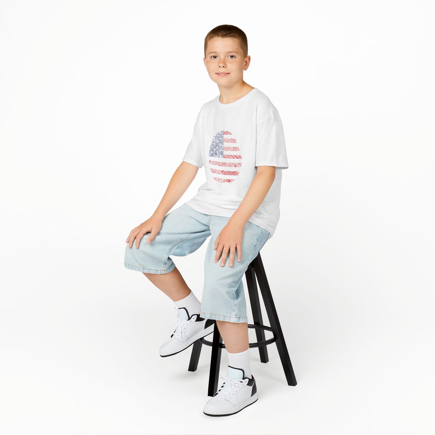 USA Fingerprint flag Soccer World Cup Fan T-Shirt (KIDS - UNISEX)