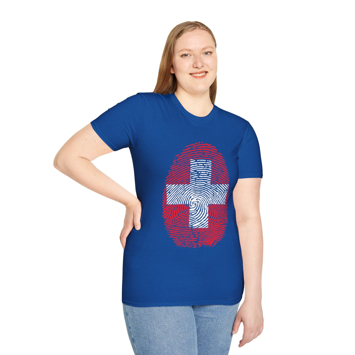 SWITZERLAND Fingerprint flag Soccer World Cup Fan T-Shirt (WOMEN)