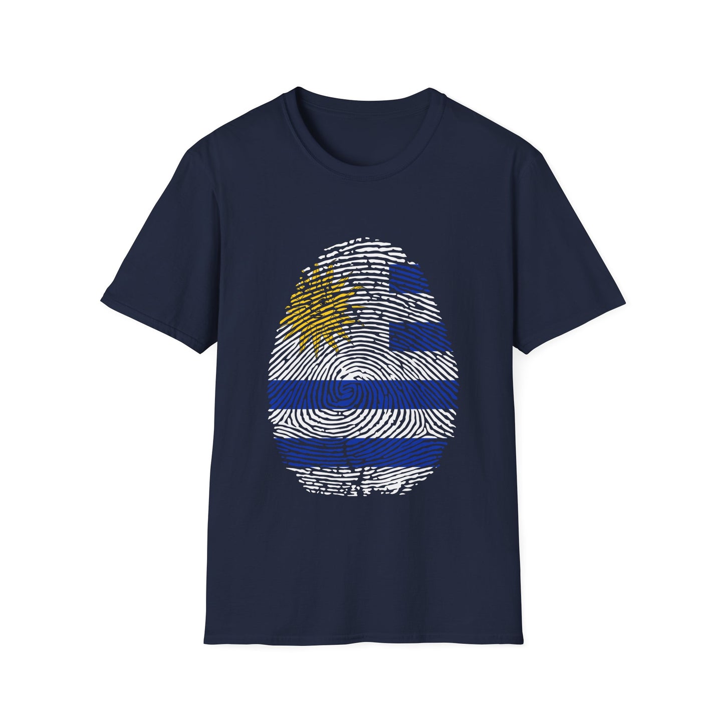 URUGUAY Fingerprint flag Soccer World Cup Fan T-Shirt (WOMEN)
